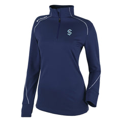 Seattle Kraken Columbia Women's Omni-Wick Shotgun 2.0 Quarter-Zip Pullover Top Navy
