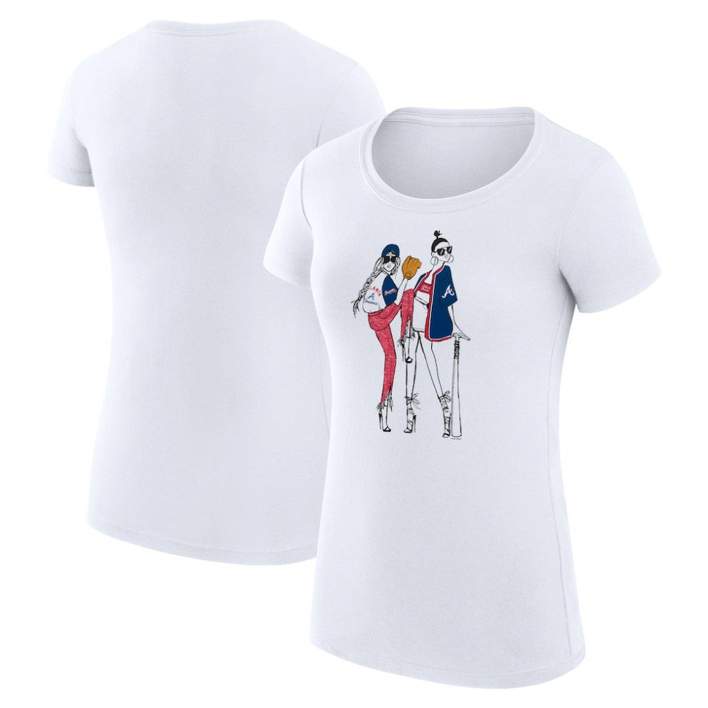 Atlanta Braves G-III 4Her by Carl Banks Women's Super-Slim Fit Lightweight Baseball Girls T-Shirt White