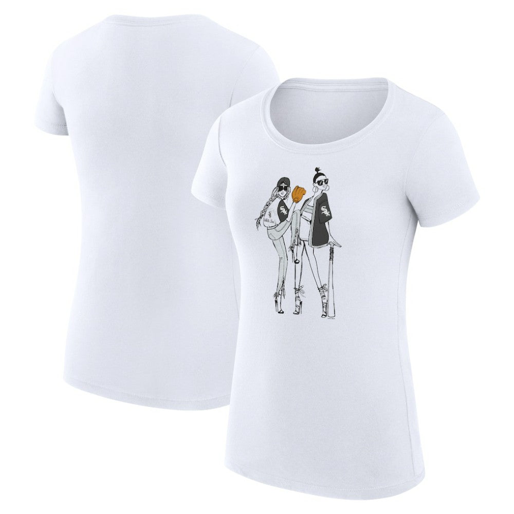 Chicago White Sox G-III 4Her by Carl Banks Women's Super-Slim Fit Lightweight Baseball Girls T-Shirt White