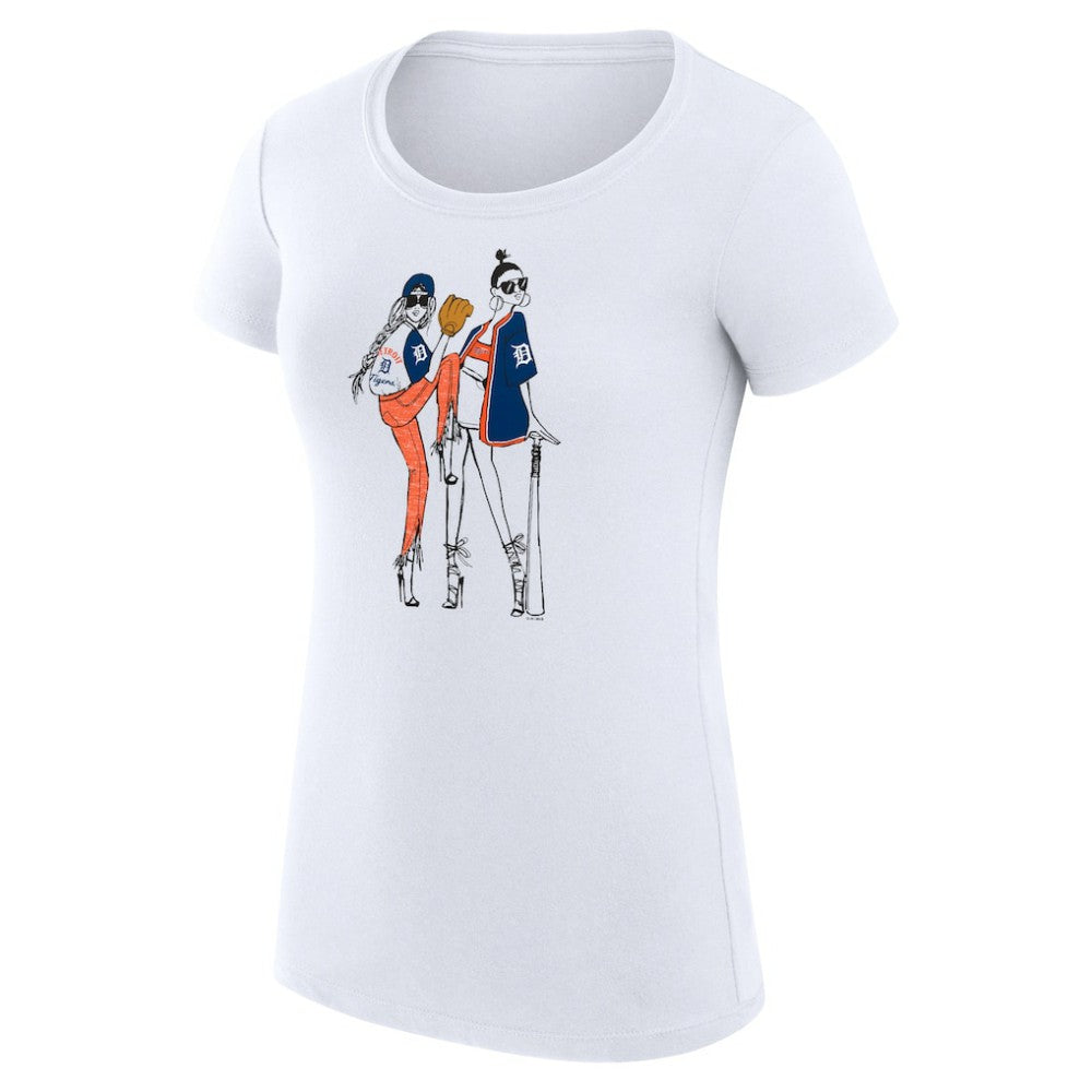 Detroit Tigers G-III 4Her by Carl Banks Women's Super-Slim Fit Lightweight Baseball Girls T-Shirt White