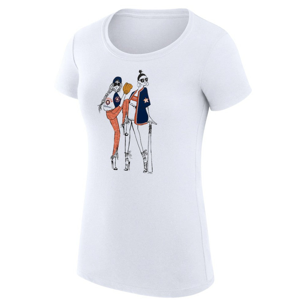Houston Astros G-III 4Her by Carl Banks Women's Super-Slim Fit Lightweight Baseball Girls T-Shirt White