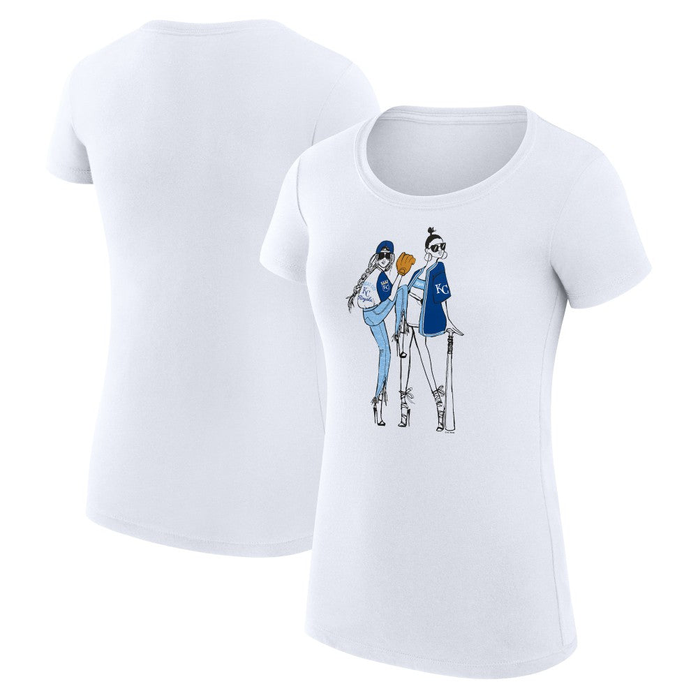Kansas City Royals G-III 4Her by Carl Banks Women's Super-Slim Fit Lightweight Baseball Girls T-Shirt White