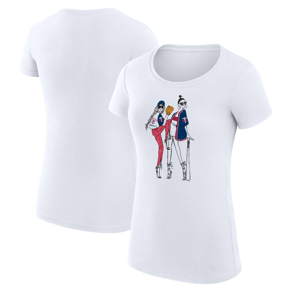 Minnesota Twins G-III 4Her by Carl Banks Women's Super-Slim Fit Lightweight Baseball Girls T-Shirt White