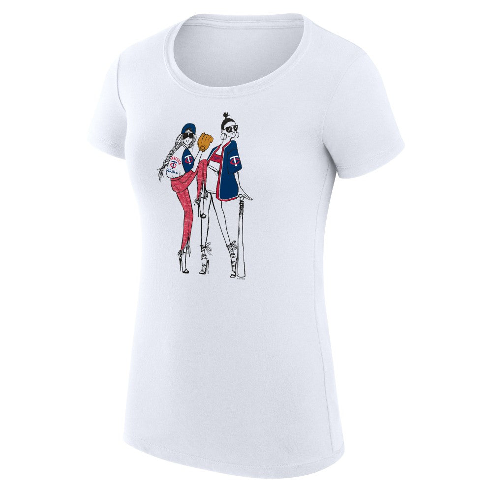 Minnesota Twins G-III 4Her by Carl Banks Women's Super-Slim Fit Lightweight Baseball Girls T-Shirt White