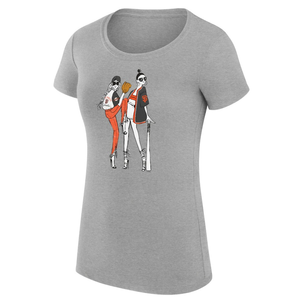 San Francisco Giants G-III 4Her by Carl Banks Women's Super-Slim Fit Lightweight Baseball Girls T-Shirt Heather Gray