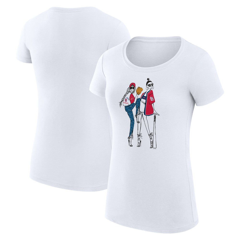 St. Louis Cardinals G-III 4Her by Carl Banks Women's Super-Slim Fit Lightweight Baseball Girls T-Shirt White