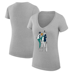 Seattle Mariners G-III 4Her by Carl Banks Women's Super-Slim Fit Lightweight Baseball V-Neck T-Shirt Heather Gray