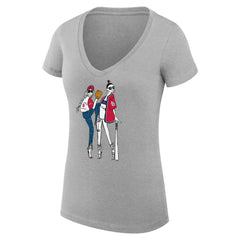 St. Louis Cardinals G-III 4Her by Carl Banks Women's Super-Slim Fit Lightweight Baseball V-Neck T-Shirt Heather Gray