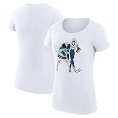 Seattle Kraken G-III 4Her by Carl Banks Women's Super-Slim Fit Lightweight Hockey Girls T-Shirt White