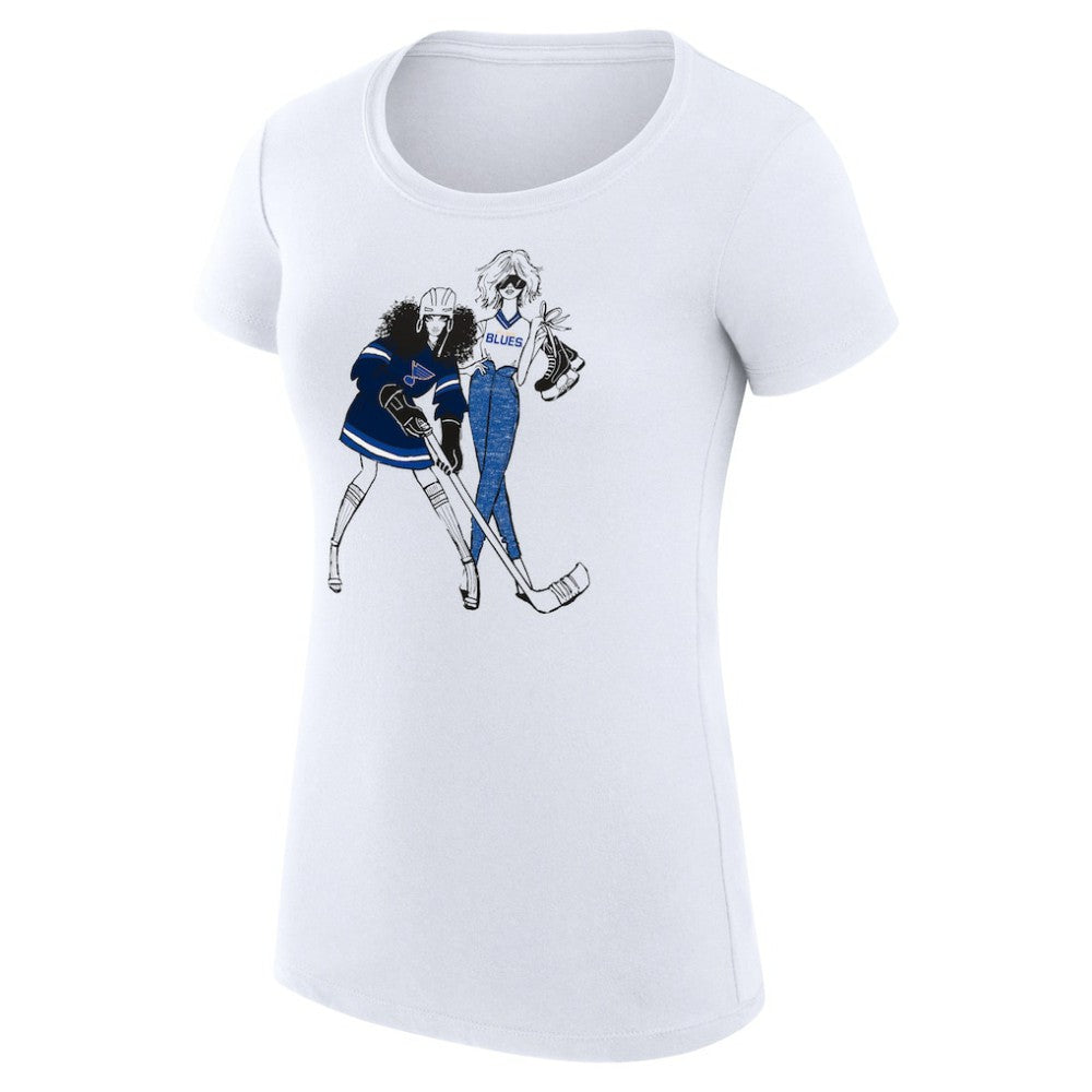 St. Louis Blues G-III 4Her by Carl Banks Women's Super-Slim Fit Lightweight Hockey Girls T-Shirt White