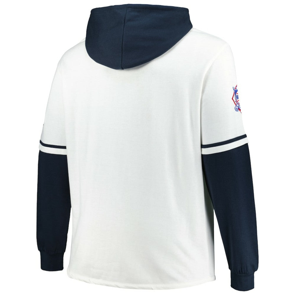Houston Astros Big & Tall Trifecta Shortstop Pullover Hoodie White/Navy | 47 brand