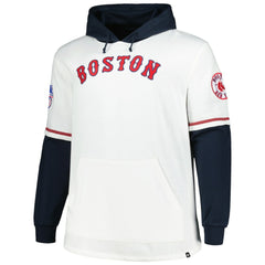 Boston Red Sox Big & Tall Trifecta Shortstop Pullover Hoodie White/Navy | 47 brand