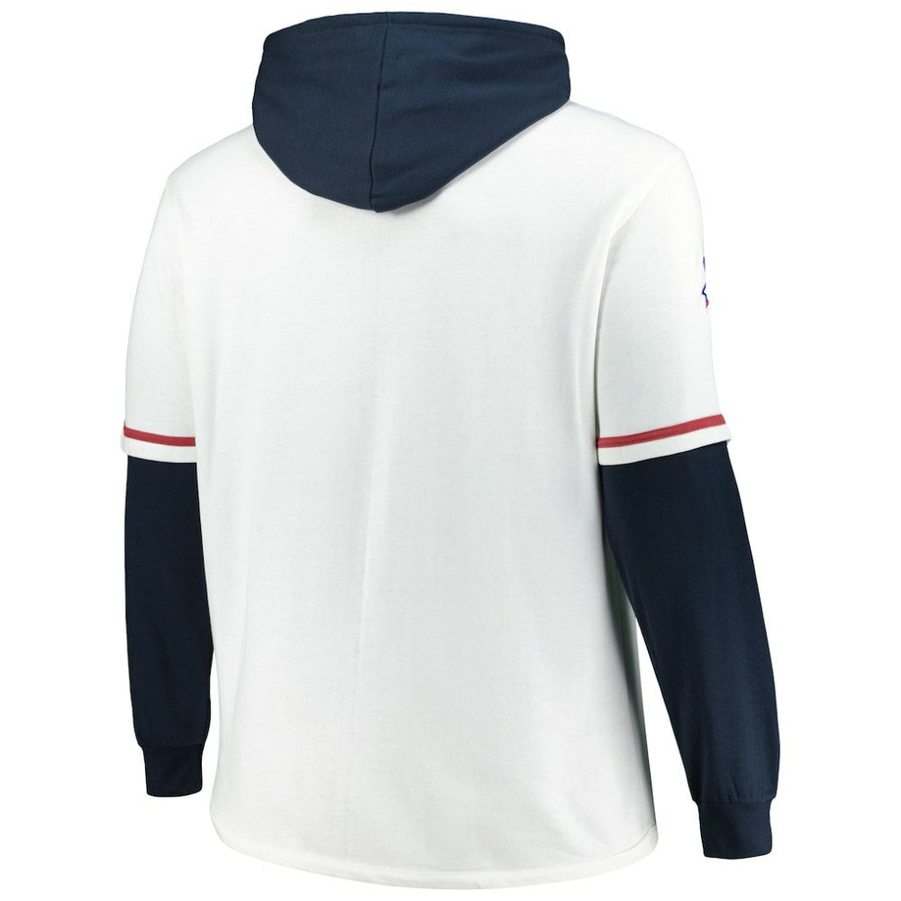 Boston Red Sox Big & Tall Trifecta Shortstop Pullover Hoodie White/Navy | 47 brand