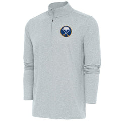 Buffalo Sabres Antigua Hunk Quarter-Zip Pullover Top Heather Gray
