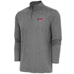 Carolina Hurricanes Antigua Hunk Quarter-Zip Pullover Top Heather Black