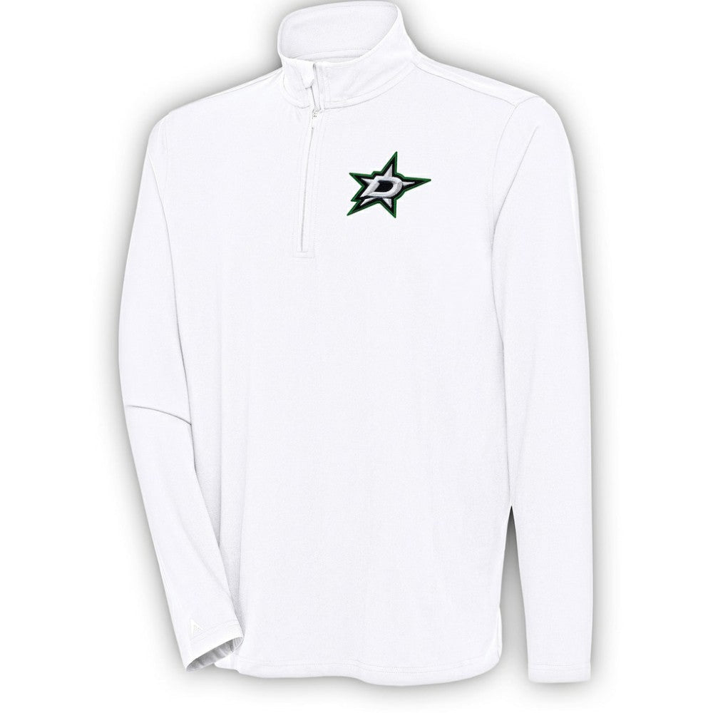 Dallas Stars Antigua Hunk Quarter-Zip Pullover Top White