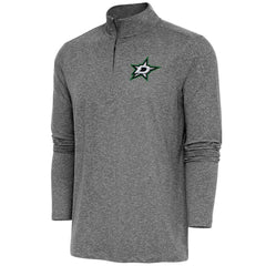 Dallas Stars Antigua Hunk Quarter-Zip Pullover Top Heather Black