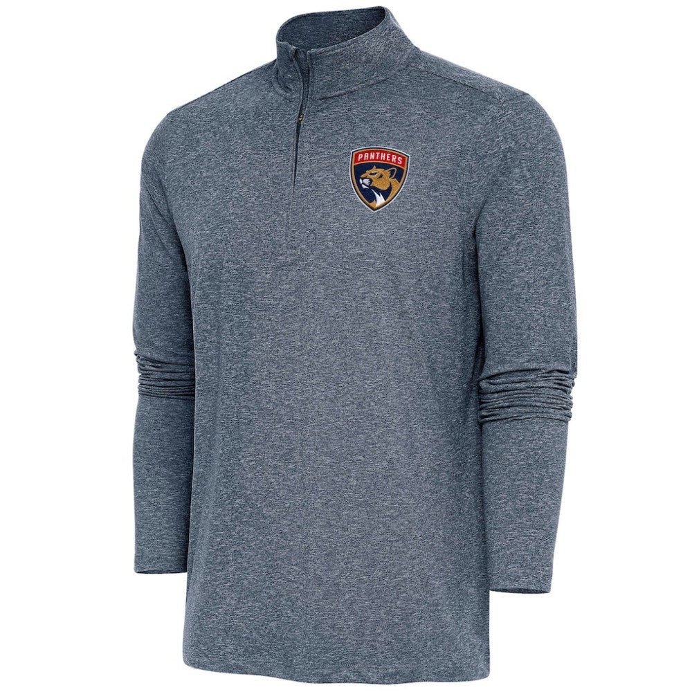 Florida Panthers Antigua Hunk Quarter-Zip Pullover Top Heather Navy