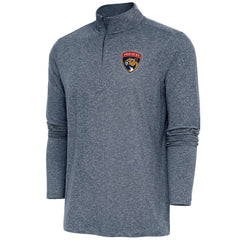 Florida Panthers Antigua Hunk Quarter-Zip Pullover Top Heather Navy