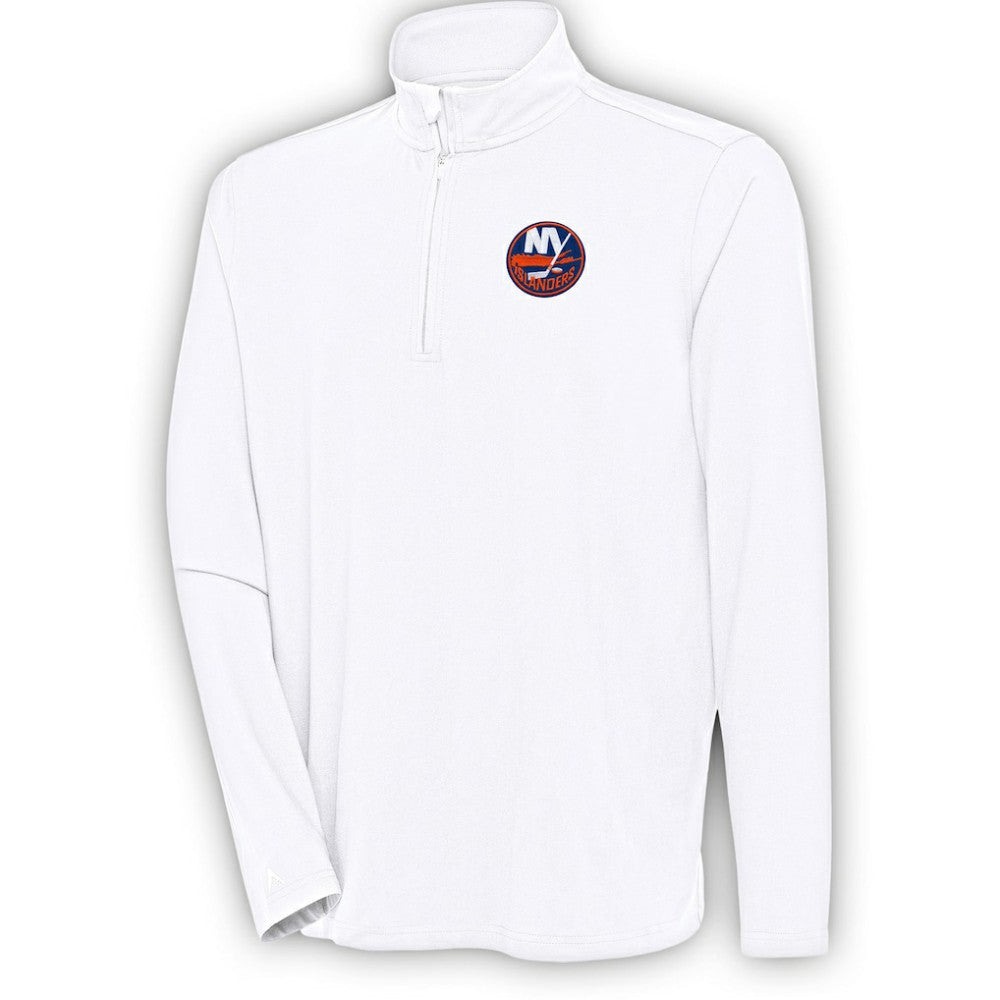 New York Islanders Antigua Hunk Quarter-Zip Pullover Top White