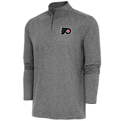 Philadelphia Flyers Antigua Hunk Quarter-Zip Pullover Top Heather Black