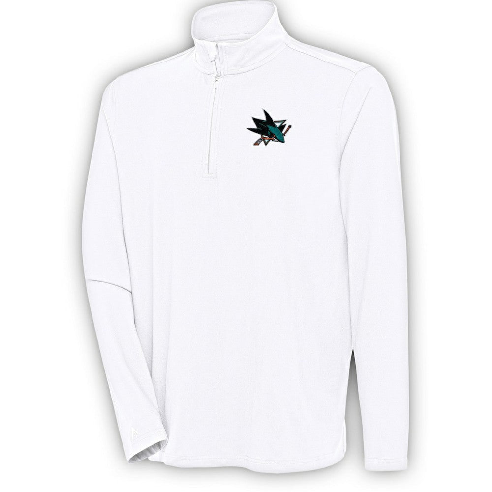San Jose Sharks Antigua Hunk Quarter-Zip Pullover Top White