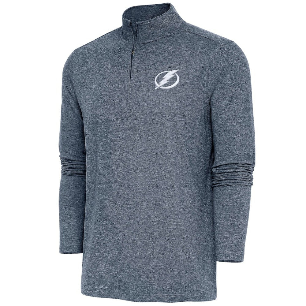 Tampa Bay Lightning Antigua Hunk Quarter-Zip Pullover Top Heather Navy