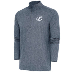 Tampa Bay Lightning Antigua Hunk Quarter-Zip Pullover Top Heather Navy