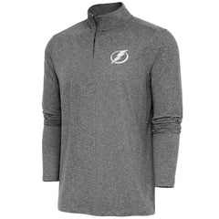 Tampa Bay Lightning Antigua Hunk Quarter-Zip Pullover Top Heather Black