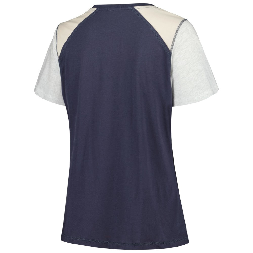 Houston Astros Women's Plus Size Henley T-Shirt Navy/Gray | 47 brand