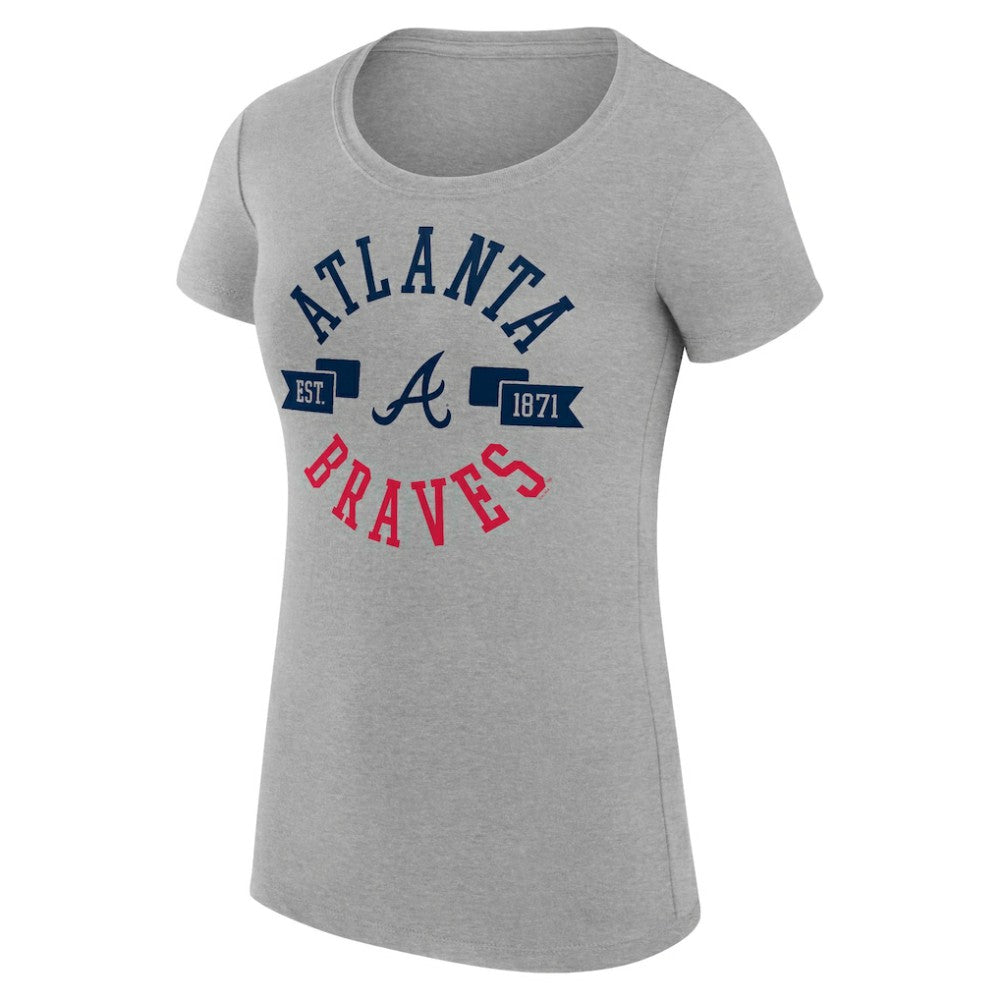 Atlanta Braves G-III 4Her by Carl Banks Women's Super-Slim Fit Lightweight City Graphic T-Shirt Heather Gray