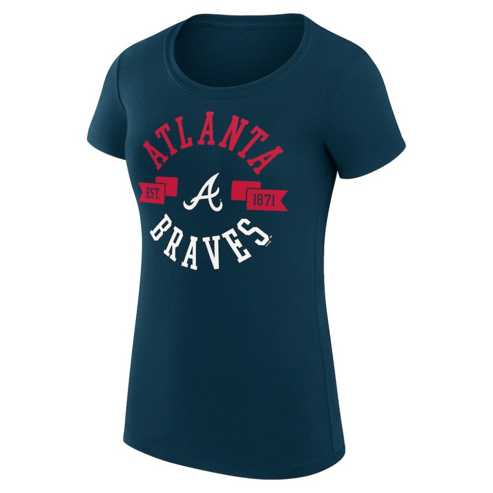 Atlanta Braves G-III 4Her by Carl Banks Women's Super-Slim Fit Lightweight City Graphic T-Shirt Navy