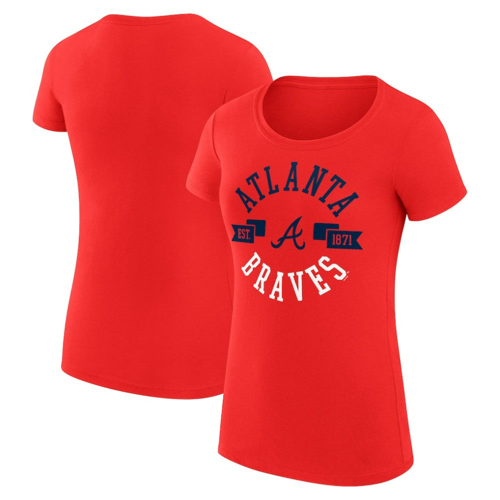 Atlanta Braves G-III 4Her by Carl Banks Women's Super-Slim Fit Lightweight City Graphic T-Shirt Red