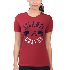Atlanta Braves G-III 4Her by Carl Banks Women's Super-Slim Fit Lightweight City Graphic T-Shirt Red