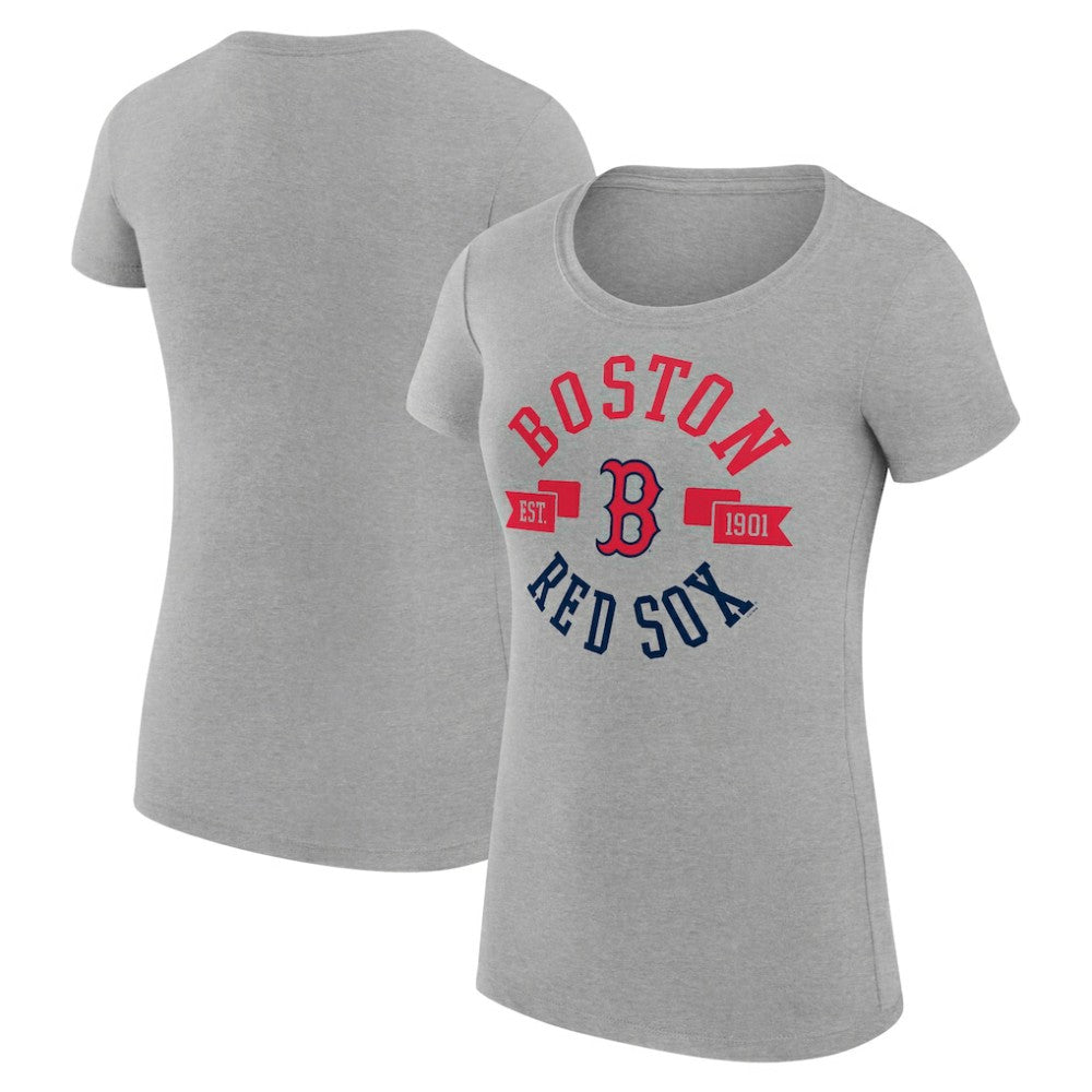 Boston Red Sox G-III 4Her by Carl Banks Women's Super-Slim Fit Lightweight City Graphic T-Shirt Heather Gray