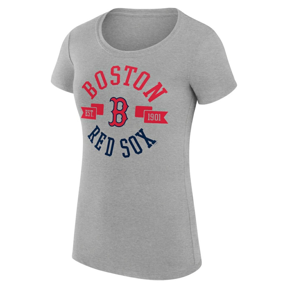 Boston Red Sox G-III 4Her by Carl Banks Women's Super-Slim Fit Lightweight City Graphic T-Shirt Heather Gray