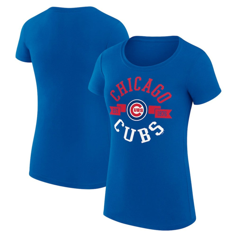 Chicago Cubs G-III 4Her by Carl Banks Women's Super-Slim Fit Lightweight City Graphic T-Shirt Royal