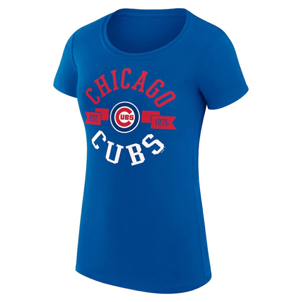 Chicago Cubs G-III 4Her by Carl Banks Women's Super-Slim Fit Lightweight City Graphic T-Shirt Royal