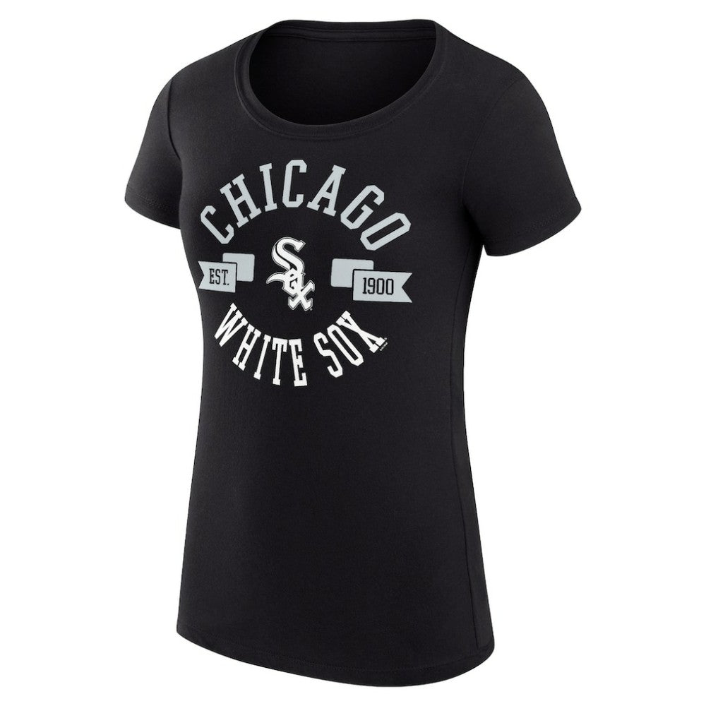 Chicago White Sox G-III 4Her by Carl Banks Women's Super-Slim Fit Lightweight City Graphic T-Shirt Black