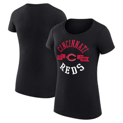 Cincinnati Reds G-III 4Her by Carl Banks Women's Super-Slim Fit Lightweight City Graphic T-Shirt Black