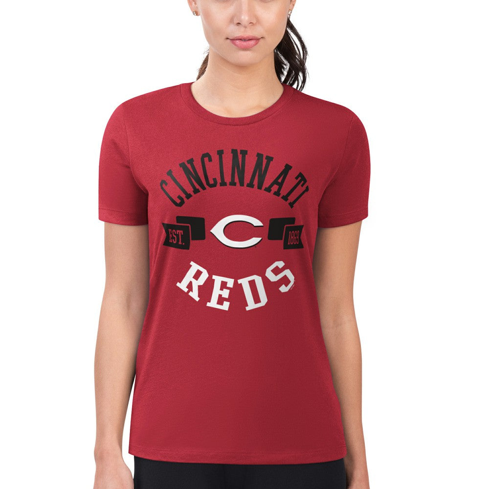 Cincinnati Reds G-III 4Her by Carl Banks Women's Super-Slim Fit Lightweight City Graphic T-Shirt Red