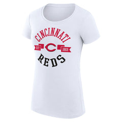 Cincinnati Reds G-III 4Her by Carl Banks Women's Super-Slim Fit Lightweight City Graphic T-Shirt White