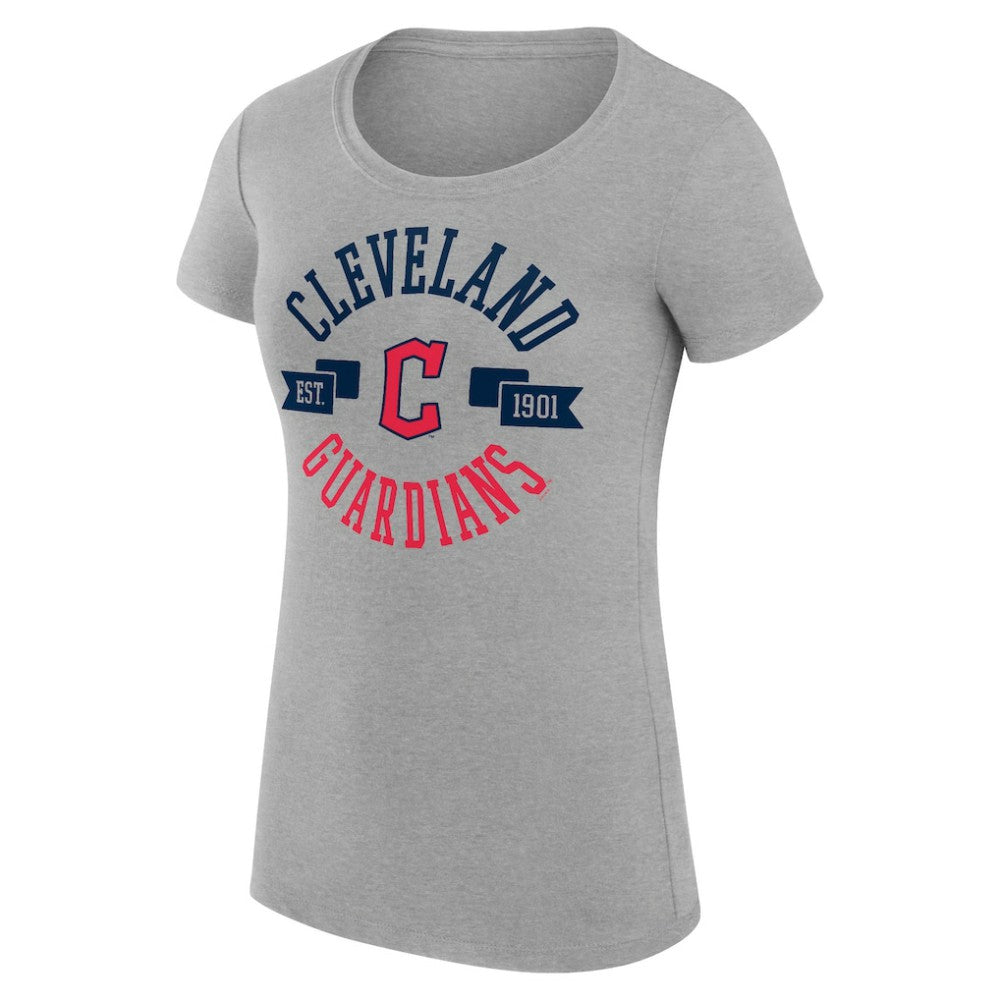 Cleveland Guardians G-III 4Her by Carl Banks Women's Super-Slim Fit Lightweight City Graphic T-Shirt Heather Gray