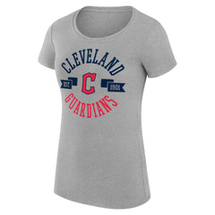 Cleveland Guardians G-III 4Her by Carl Banks Women's Super-Slim Fit Lightweight City Graphic T-Shirt Heather Gray