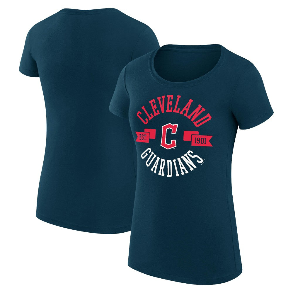 Cleveland Guardians G-III 4Her by Carl Banks Women's Super-Slim Fit Lightweight City Graphic T-Shirt Navy
