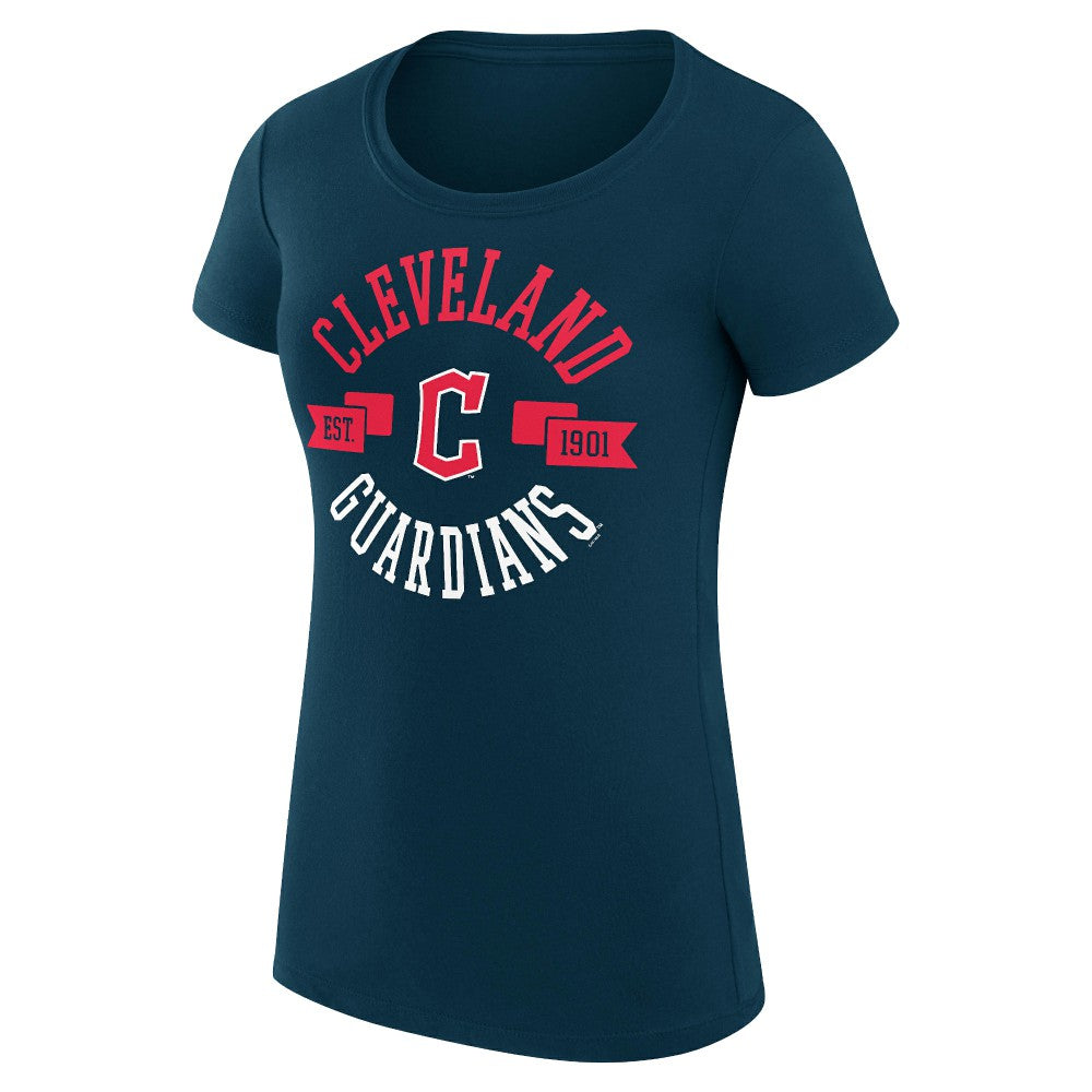 Cleveland Guardians G-III 4Her by Carl Banks Women's Super-Slim Fit Lightweight City Graphic T-Shirt Navy