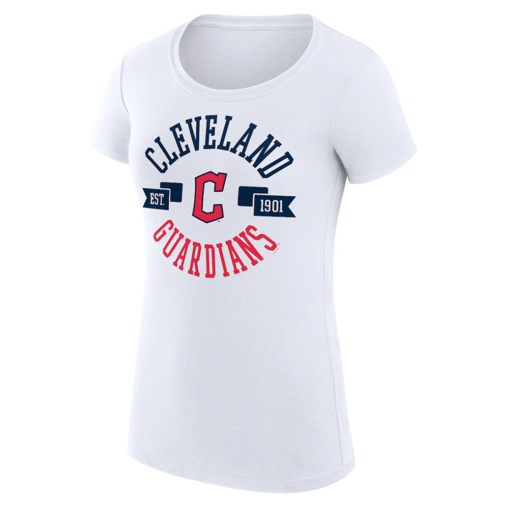 Cleveland Guardians G-III 4Her by Carl Banks Women's Super-Slim Fit Lightweight City Graphic T-Shirt White