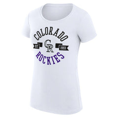 Colorado Rockies G-III 4Her by Carl Banks Women's Super-Slim Fit Lightweight City Graphic T-Shirt White