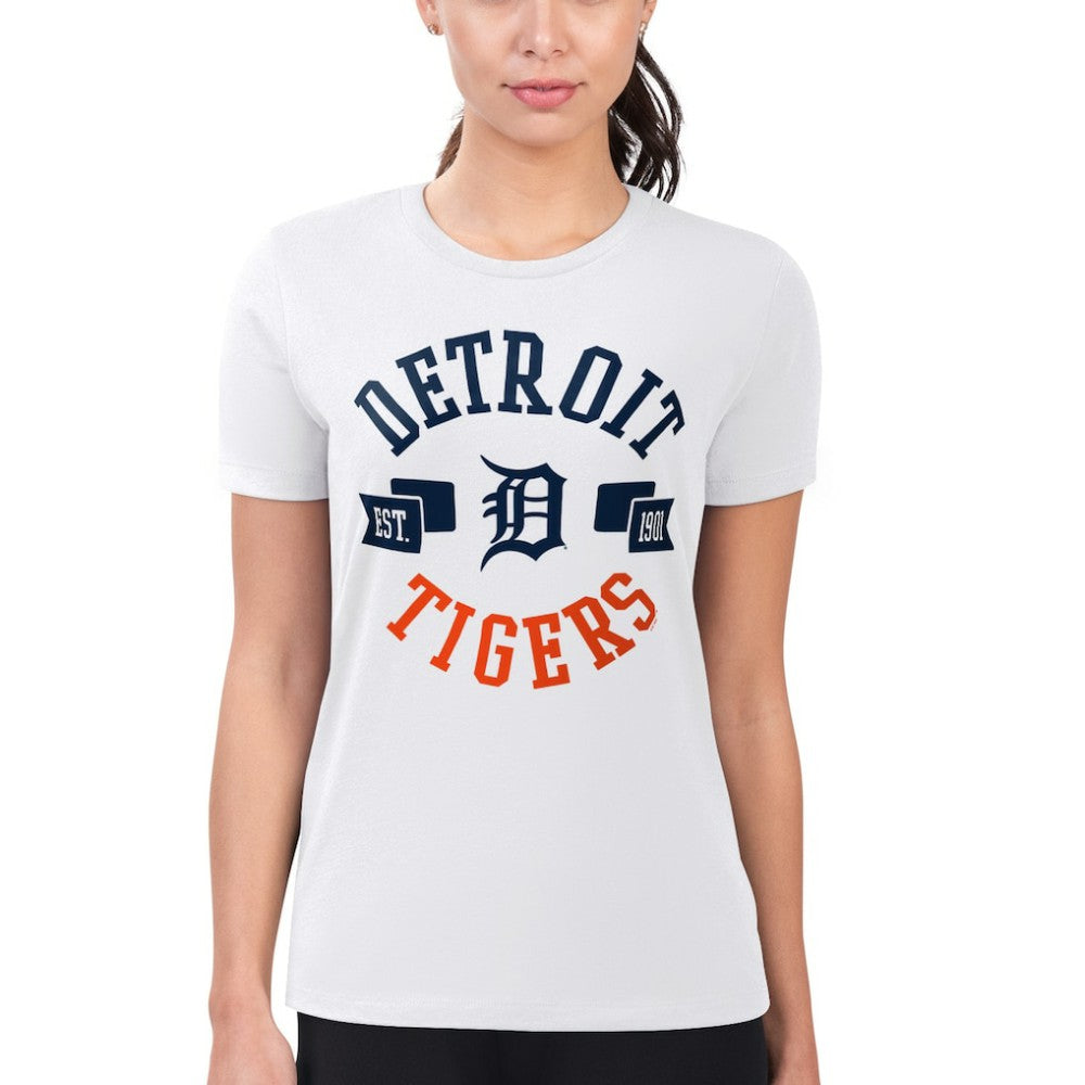 Detroit Tigers G-III 4Her by Carl Banks Women's Super-Slim Fit Lightweight City Graphic T-Shirt White