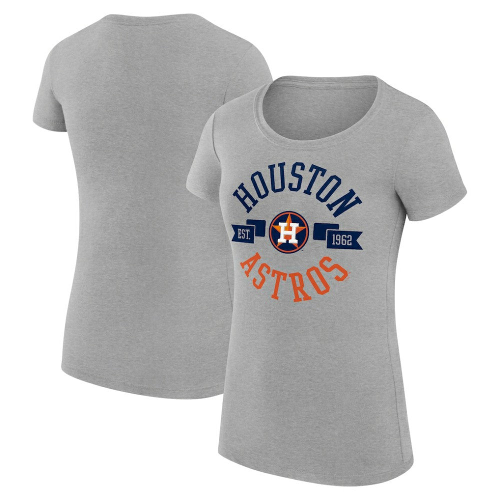 Houston Astros G-III 4Her by Carl Banks Women's Super-Slim Fit Lightweight City Graphic T-Shirt Heather Gray